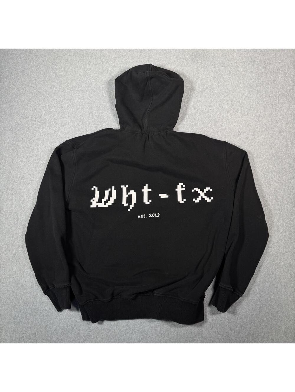 White Fox black digital Spellout hoodie